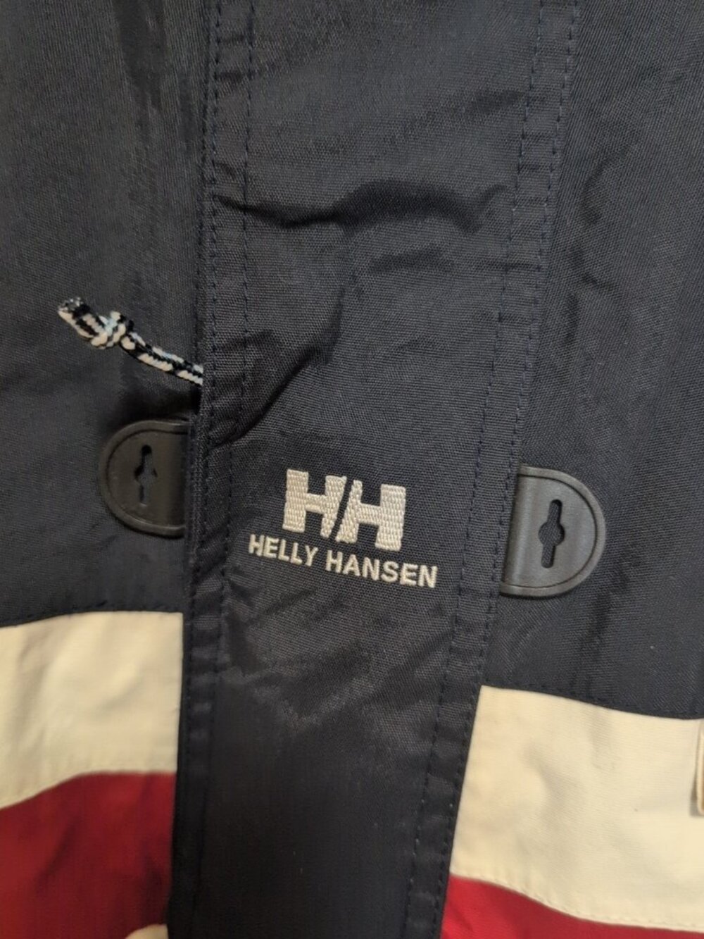 Helly Hansen Jacket Men's M Black White Red Windbreaker Striped European - Picture 4 of 8